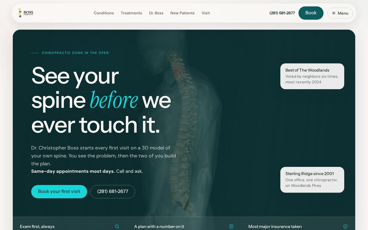 Boss Chiropractic website